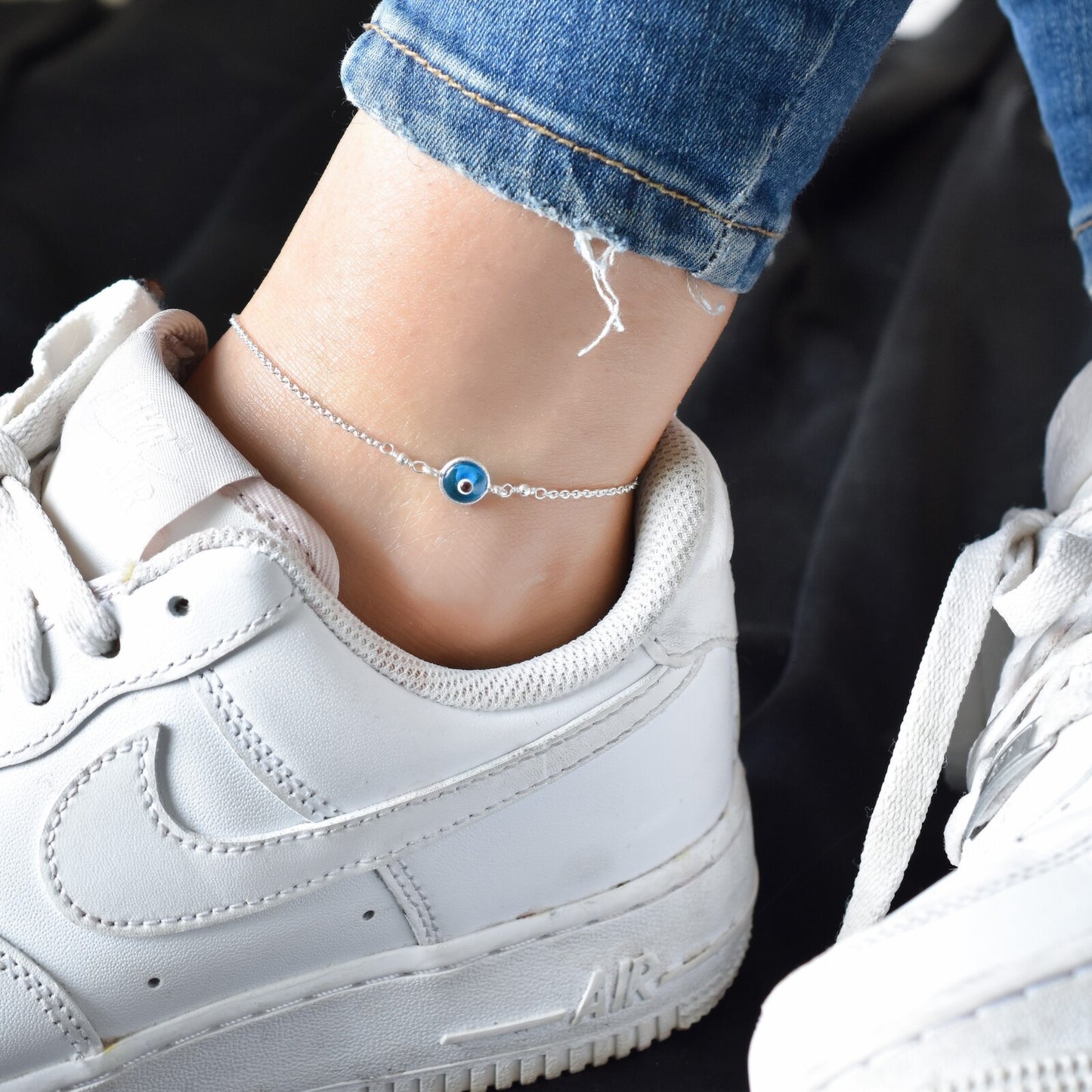 Chain Anklet - White,Black,Blue