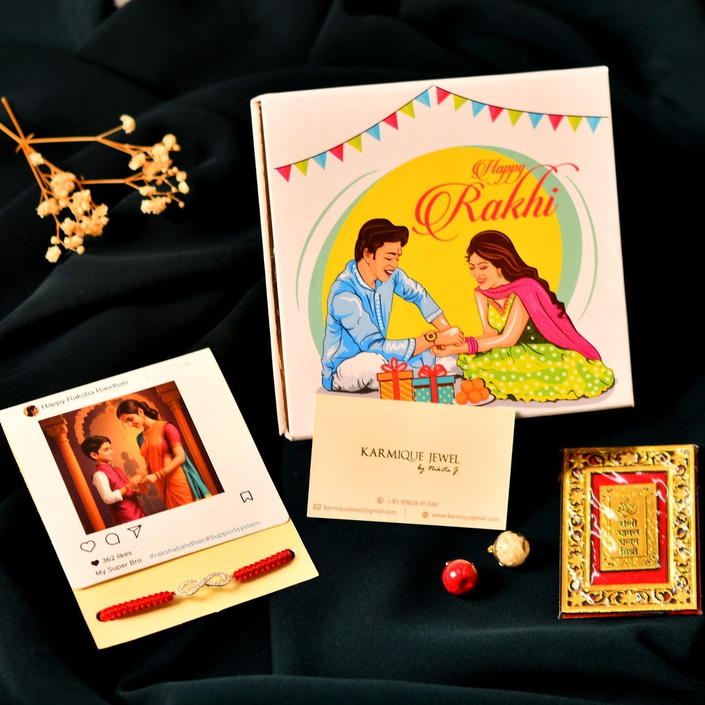 GANESH (enamel )925 Silver Rakhi