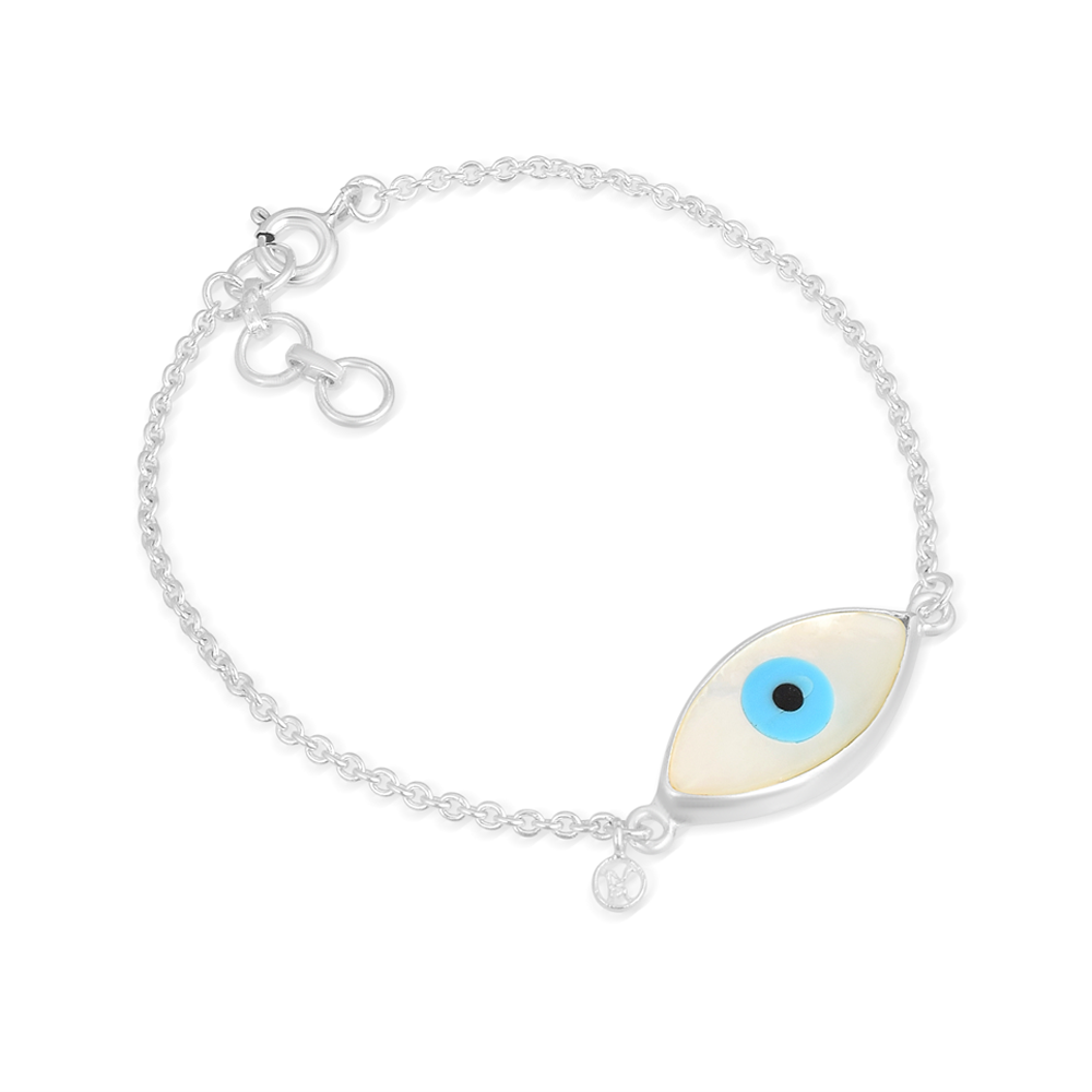 Chain Anklet - Blue,White