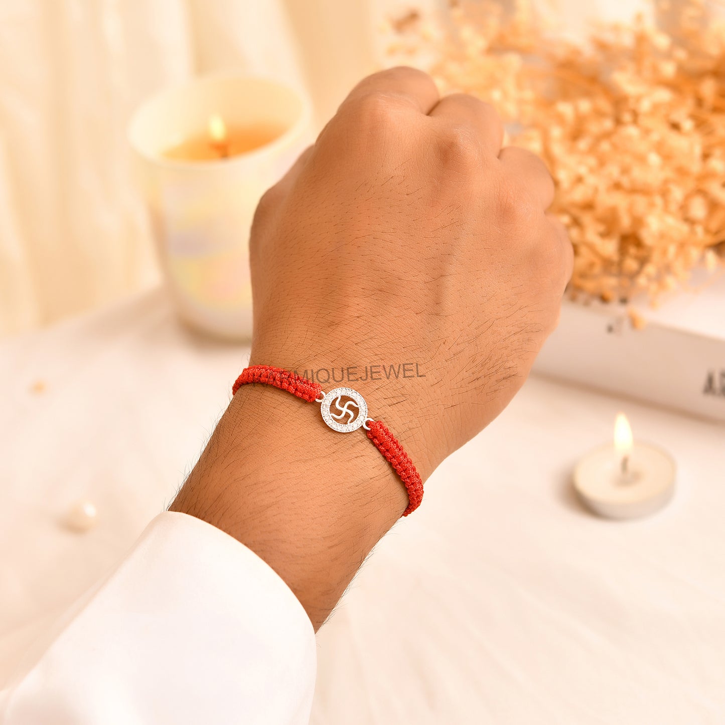 SWASTIK 925 Silver Rakhi