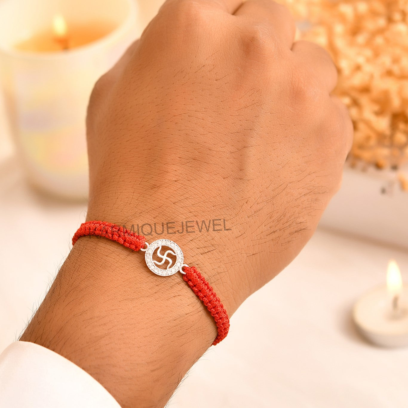 SWASTIK 925 Silver Rakhi